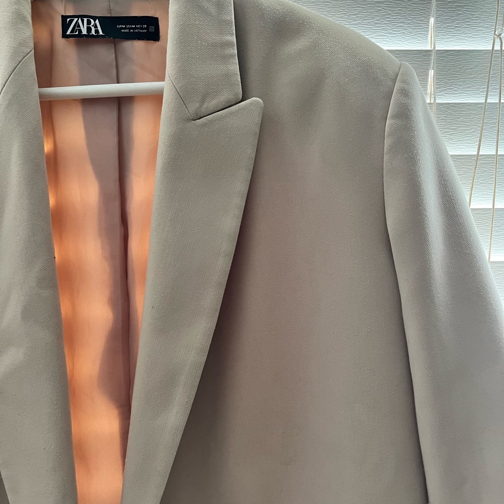 Blazer Zara Oversized Double Breasted Light
